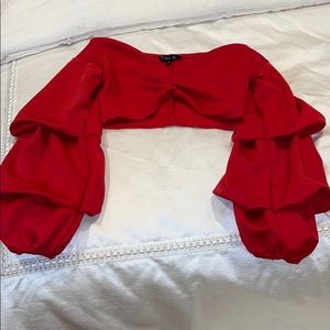 Red Off Shoulder Shirt